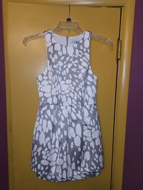 Keepsake The Label Counter Attack Grey White Speckled Animal Print Dress